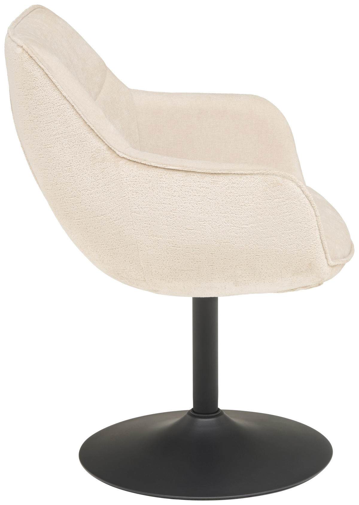 ARMLEHNSTUHL  in Eisen Chenille, Leinenoptik  - Beige/Schwarz, KONVENTIONELL, Textil/Metall (63/87/64cm) - MID.YOU