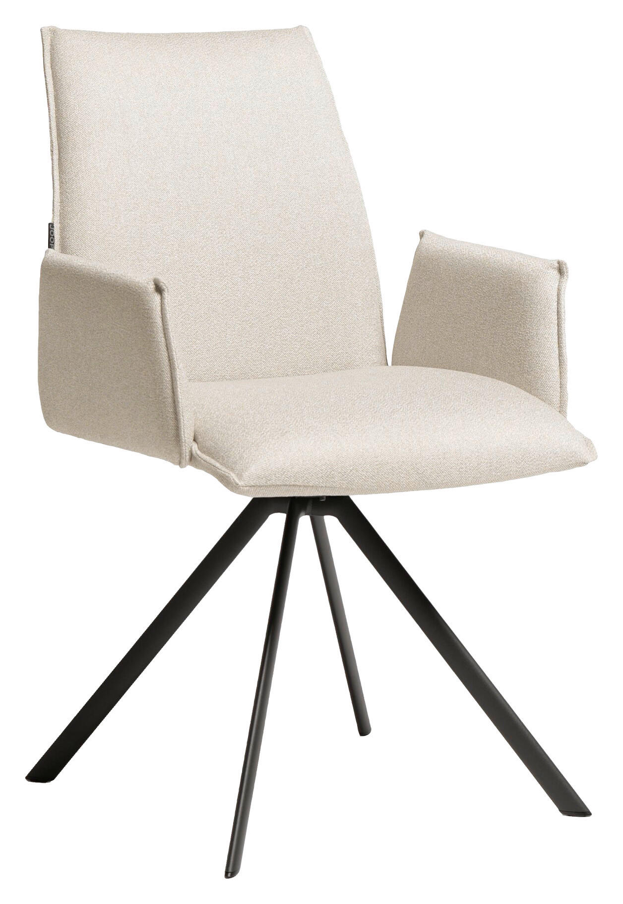 ARMLEHNSTUHL  Sitzfläche 360° drehbar, Gestellauswahl Flachgewebe  - Anthrazit/Naturfarben, Design, Textil/Metall (56/91/65cm) - Joop!