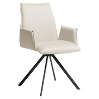 ARMLEHNSTUHL  Sitzfläche 360° drehbar, Gestellauswahl Flachgewebe  - Anthrazit/Naturfarben, Design, Textil/Metall (56/91/65cm) - Joop!