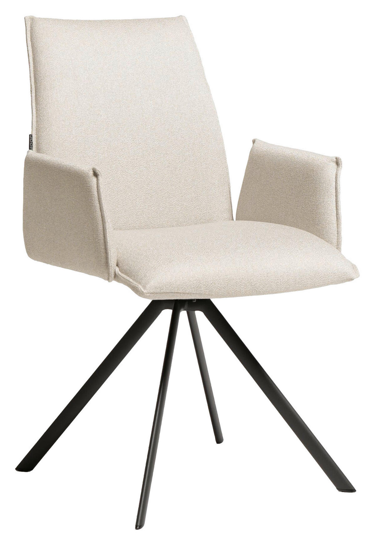 ARMLEHNSTUHL  Sitzfläche 360° drehbar, Gestellauswahl Flachgewebe  - Anthrazit/Naturfarben, Design, Textil/Metall (56/91/65cm) - Joop!