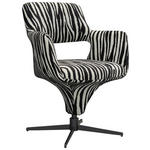 ARMLEHNSTUHL  Stoffauswahl, Sitzfläche 360° drehbar, automatische Rückholfunktion Mikrofaser  - Schwarz/Weiß, Design, Textil/Metall (61/84/63cm) - Novel