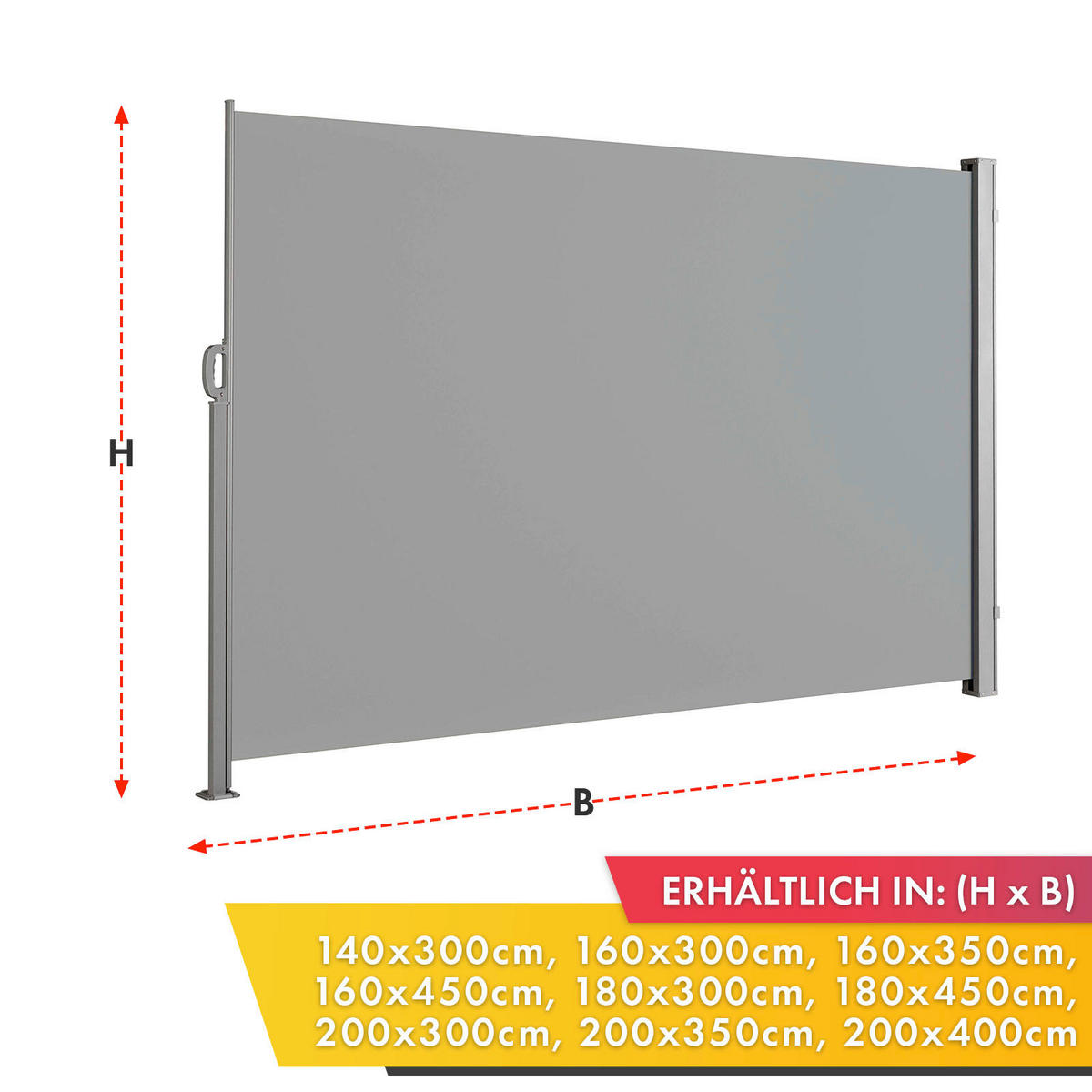 MARKISE - Silberfarben/Hellgrau, Basics, Kunststoff/Metall (400/200cm)