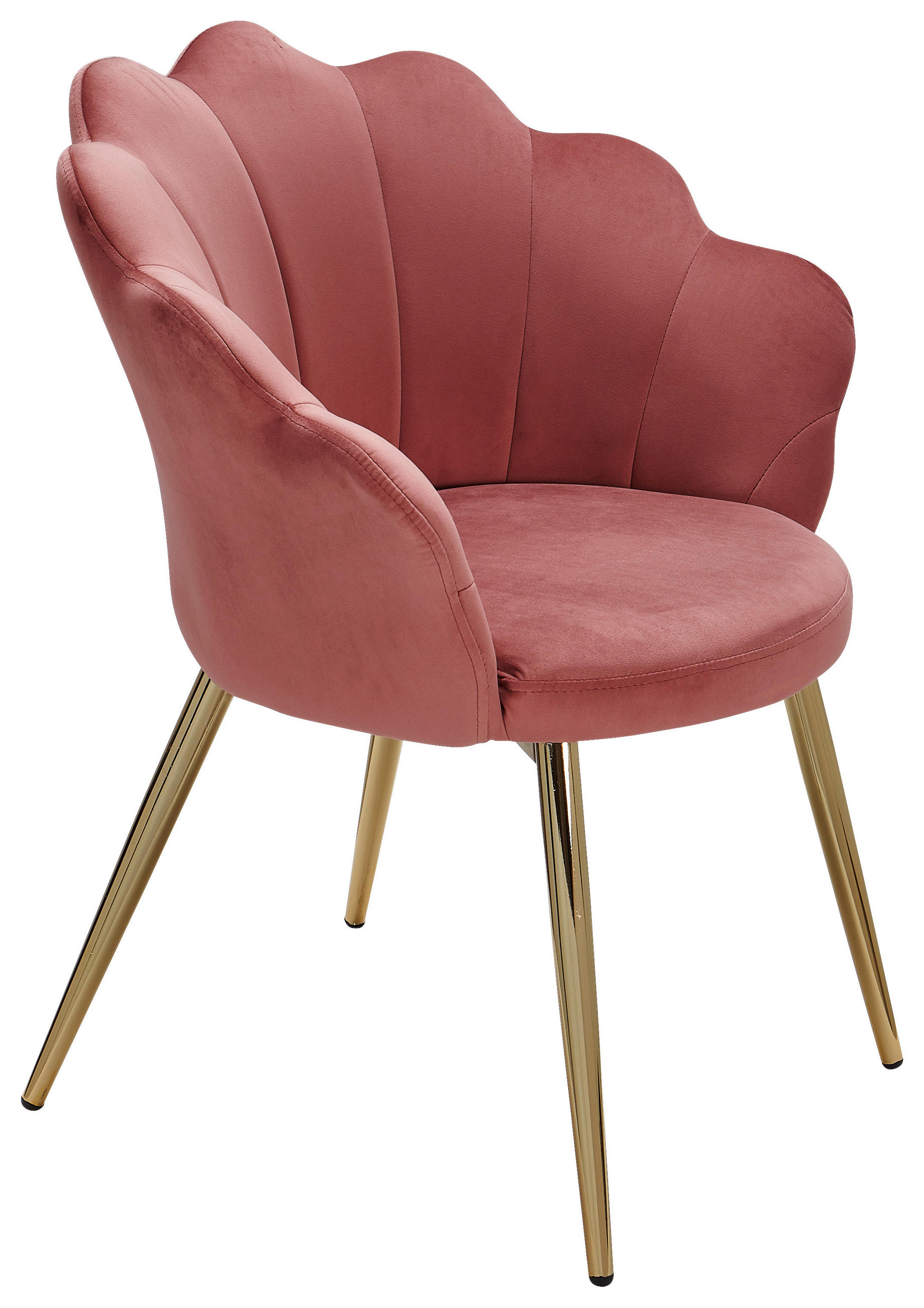 ARMLEHNSTUHL  in Samt  - Goldfarben/Rosa, KONVENTIONELL, Textil/Metall (47,5/80/53cm) - MID.YOU