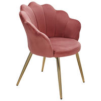 ARMLEHNSTUHL Samt  - Goldfarben/Rosa, Konventionell, Textil/Metall (47,5/80/53cm) - MID.YOU