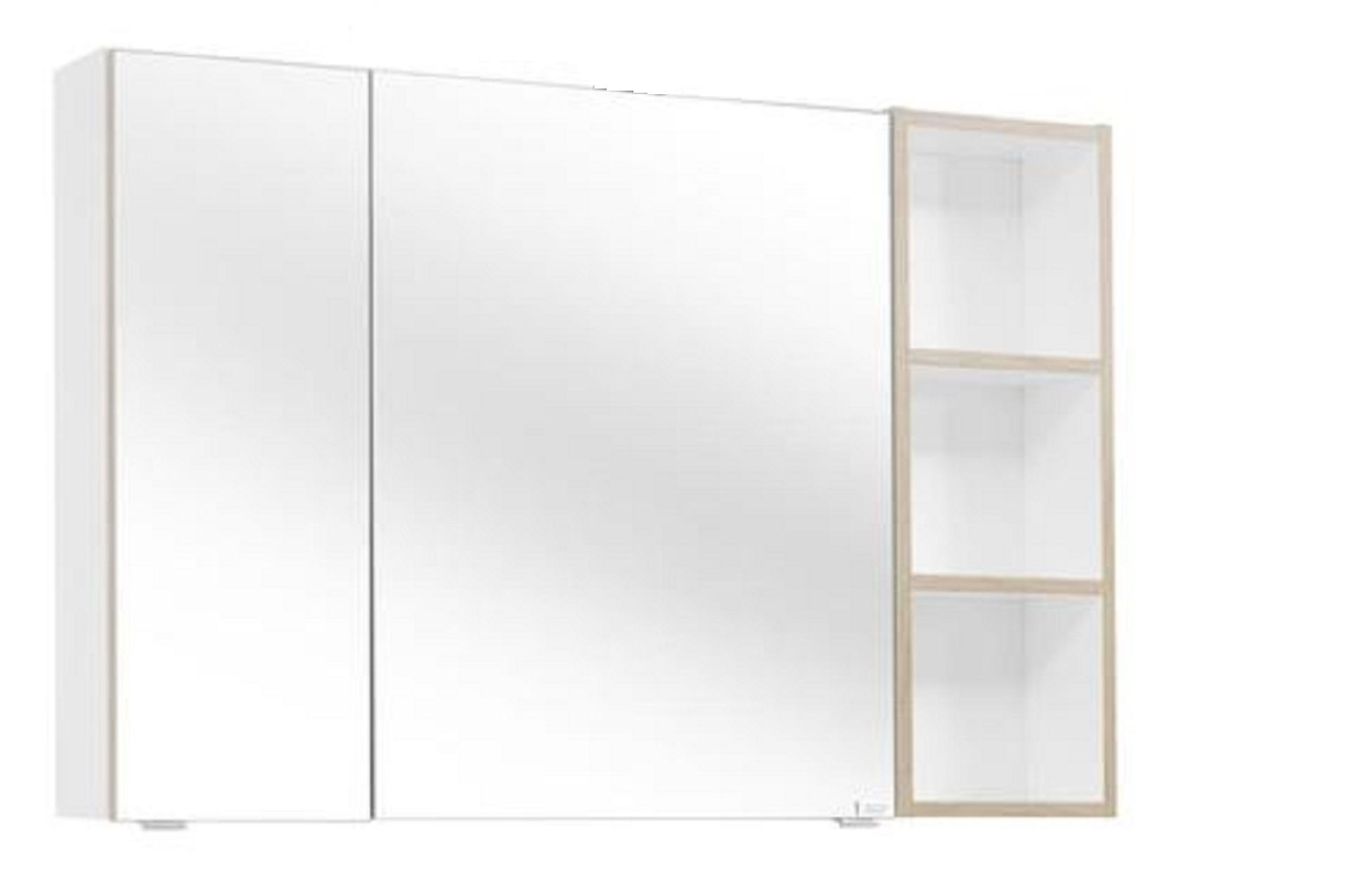 SPIEGELSCHRANK 105/70,3/17,3 cm - Eichefarben/Weiß, KONVENTIONELL, Glas/Holzwerkstoff (105/70,3/17,3cm) - Dieter Knoll