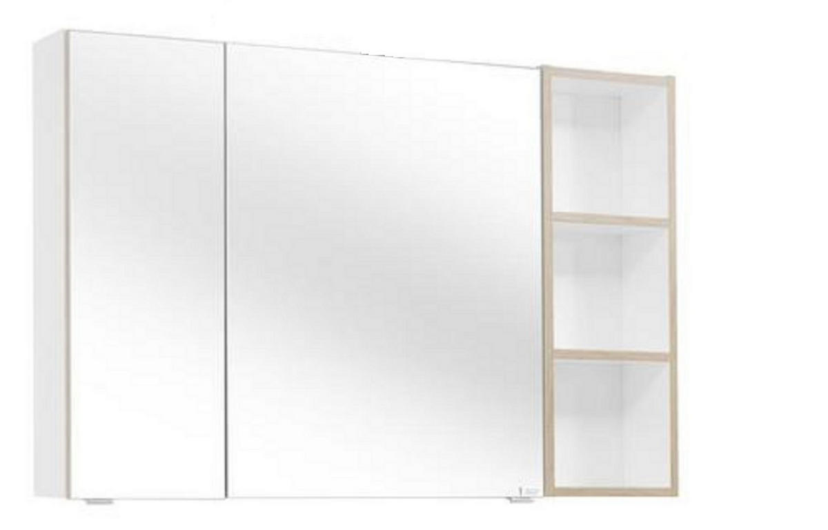 SPIEGELSCHRANK 105/70,3/17,3 cm  - Eichefarben/Weiß, KONVENTIONELL, Glas/Holzwerkstoff (105/70,3/17,3cm) - Dieter Knoll