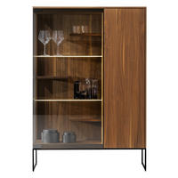 VITRINE  in massiv Nussbaum Nussbaumfarben - Nussbaumfarben/Schwarz, KONVENTIONELL, Glas/Holz (103,8/150,1/41,8cm) - Team 7