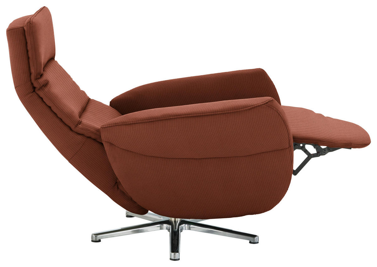 RELAXSESSEL Textil Kupferfarben  - Chromfarben/Kupferfarben, Design, Textil/Metall (78/113/83cm) - Beldomo Speed