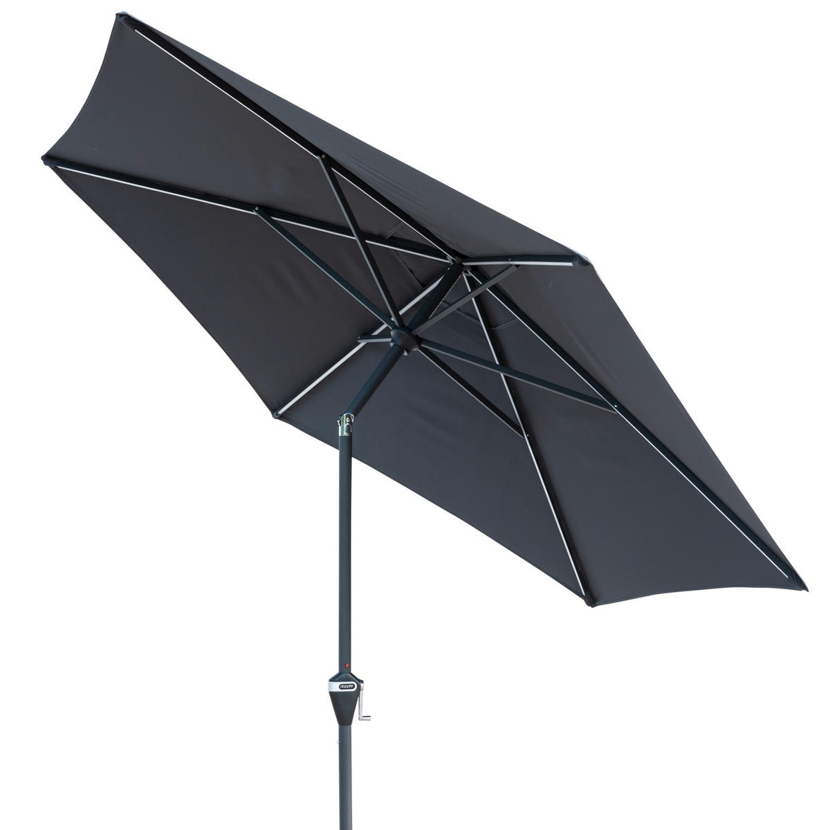 SONNENSCHIRM mit LED 298 cm  - Anthrazit/Hellgrau, Basics, Textil/Metall (298/250cm) - Doppler