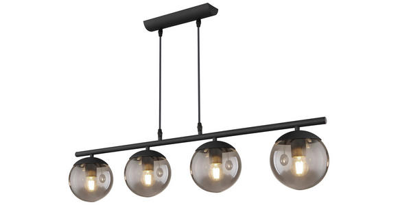 HÄNGELEUCHTE 90/15/120 cm - Schwarz, Design, Glas/Metall (90/15/120cm) - Novel