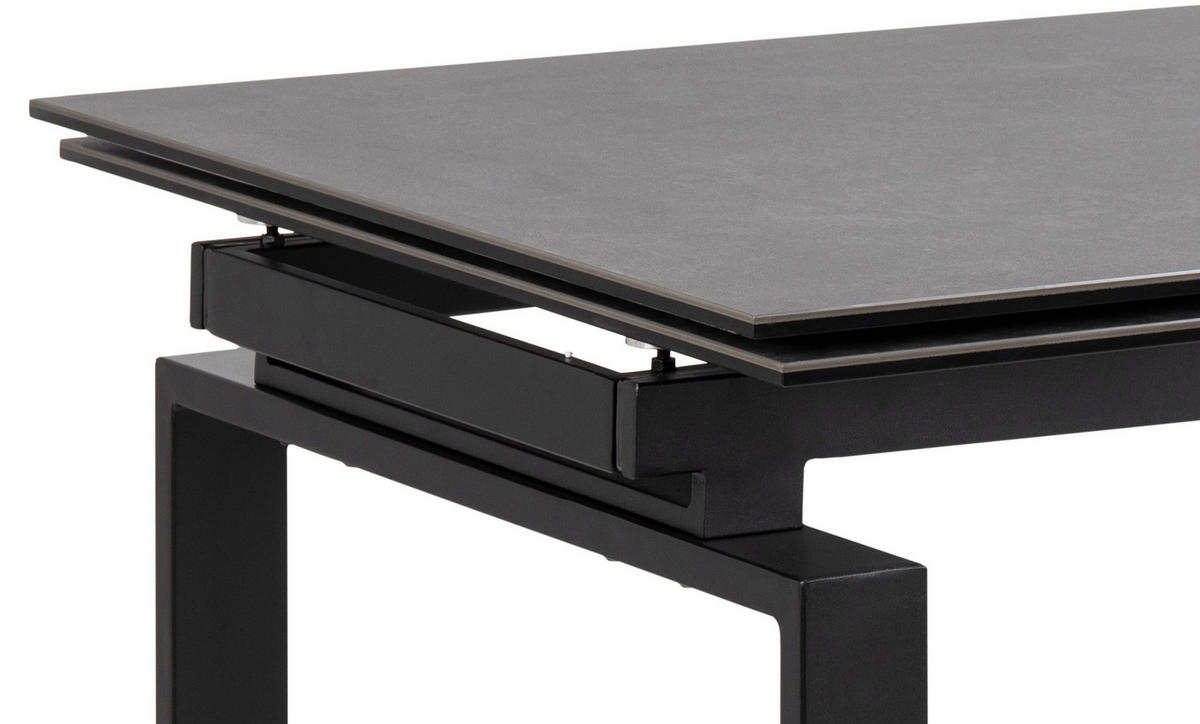 ESSTISCH in Metall, Keramik 160/85/76 cm  - Schwarz, KONVENTIONELL, Keramik/Metall (160/85/76cm) - Livetastic