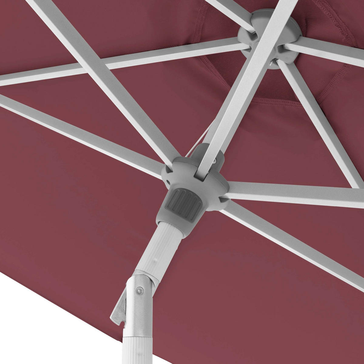 SONNENSCHIRM 305 cm Rot  - Silberfarben/Rot, KONVENTIONELL, Textil/Metall (305/305cm) - Doppler