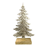 DEKOBAUM - Silberfarben/Braun, Lifestyle, Holz/Metall (12/22,5/5cm) - X-Mas