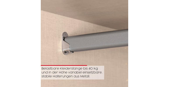 DREHTÜRENSCHRANK 101/223/61 cm,  in Champagner, 2-türig  - Champagner, Basics, Glas/Holzwerkstoff (101/223/61cm) - Novel