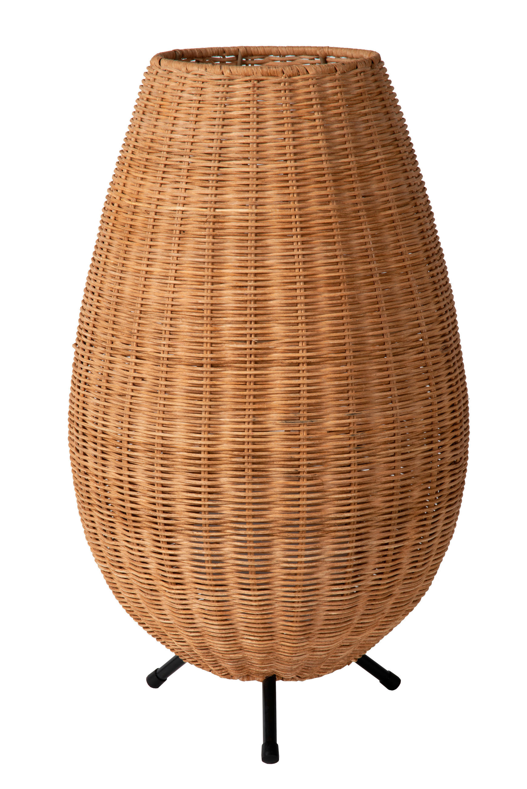 TISCHLEUCHTE COLIN 30/30/50 cm   - Hellbraun/Schwarz, Basics, Naturmaterialien/Metall (30/30/50cm) - Lucide