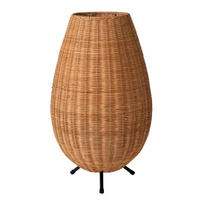 TISCHLEUCHTE COLIN 30/30/50 cm   - Hellbraun/Schwarz, Basics, Naturmaterialien/Metall (30/30/50cm) - Lucide