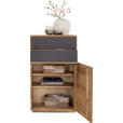 SCHUHSCHRANK 60/105/38 cm  - Eichefarben/Anthrazit, Natur, Glas/Holz (60/105/38cm) - Waldwelt