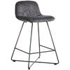 BARHOCKER Velours Grau, Schwarz Edelstahl Stoffauswahl  - Schwarz/Grau, Basics, Textil/Metall (50/85/48cm) - Celina Home