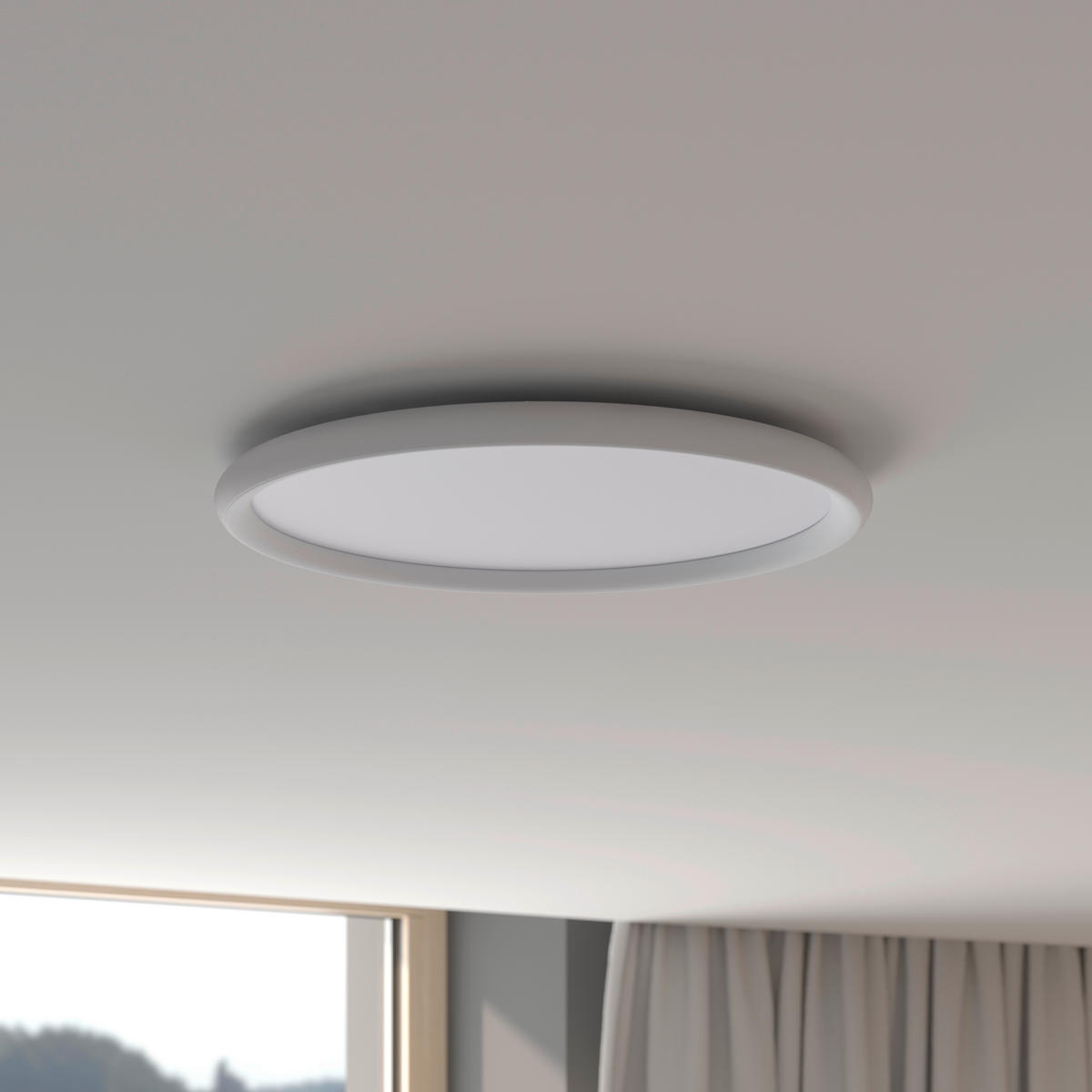 LED-DECKENLEUCHTE Rugby 40/3,5 cm   - Weiß, Basics, Kunststoff (40/3,5cm) - Novel