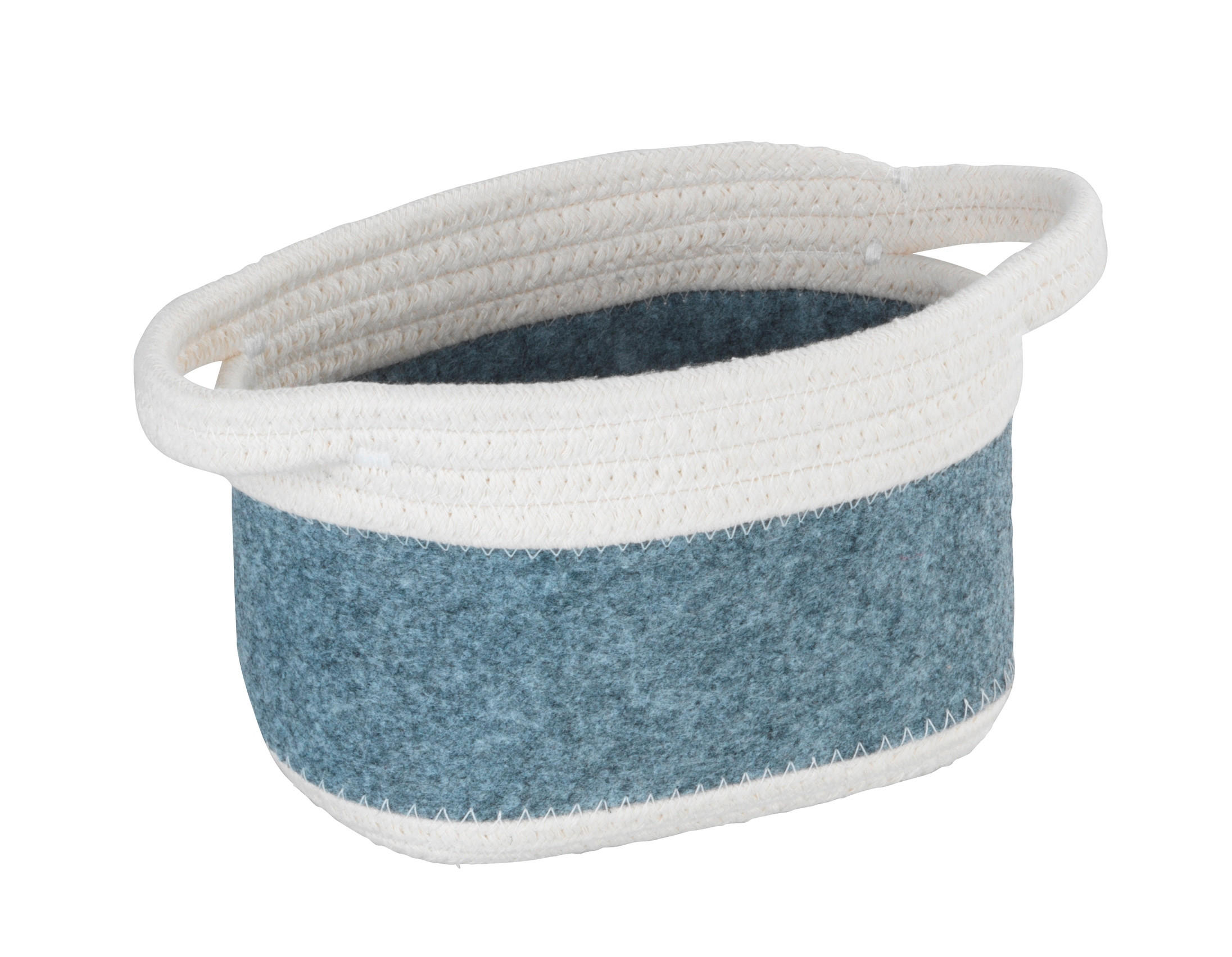AUFBEWAHRUNGSKÖRBCHEN     - Hellgrau/Weiß, Basics, Textil (18/13/12cm) - Wenko