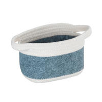 AUFBEWAHRUNGSKÖRBCHEN     - Hellgrau/Weiß, Basics, Textil (18/13/12cm) - Wenko