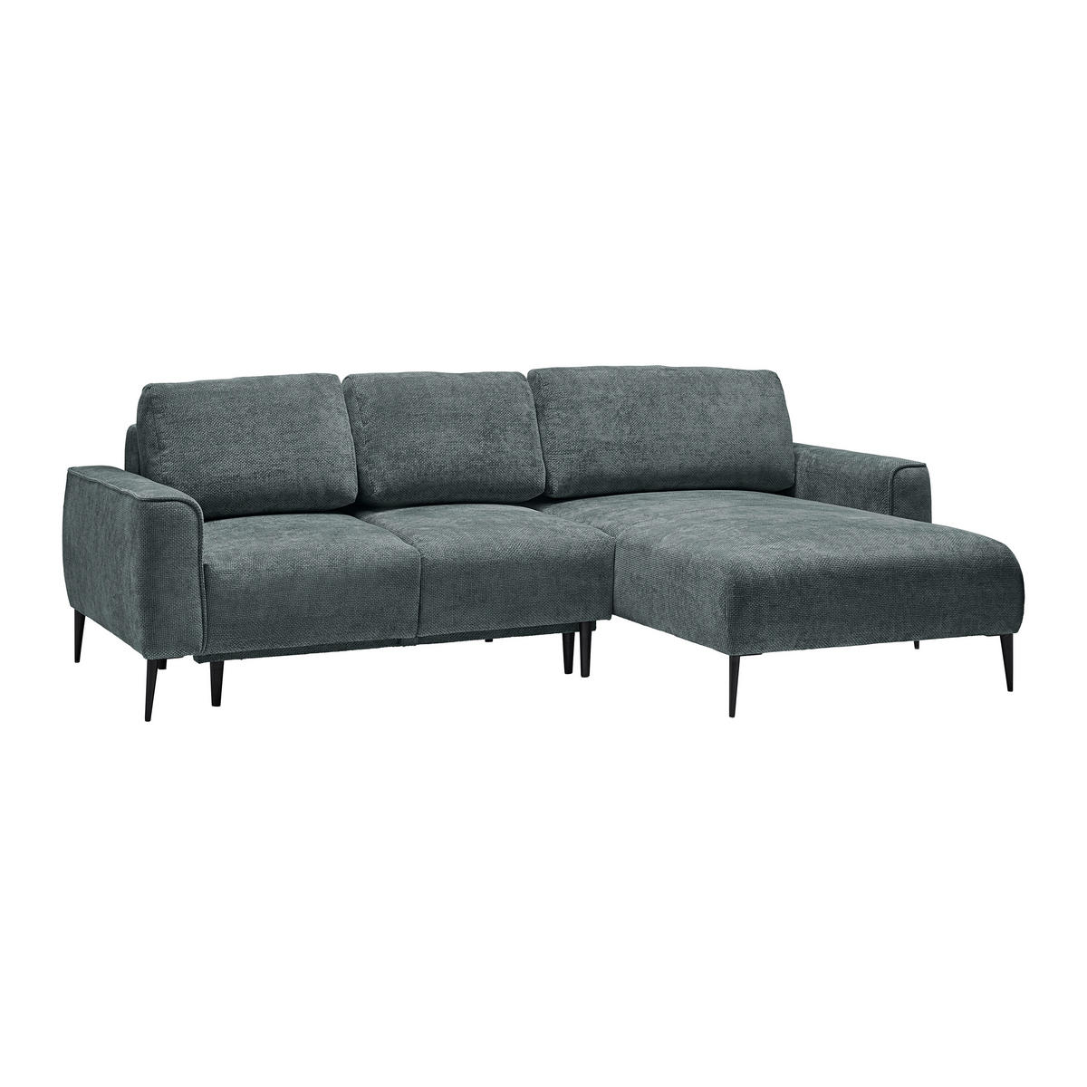 HÖRNSOFFA i vävt tyg mörkgrön  - svart/mörkgrön, Modern, metall/textil (255/164cm) - MID.YOU