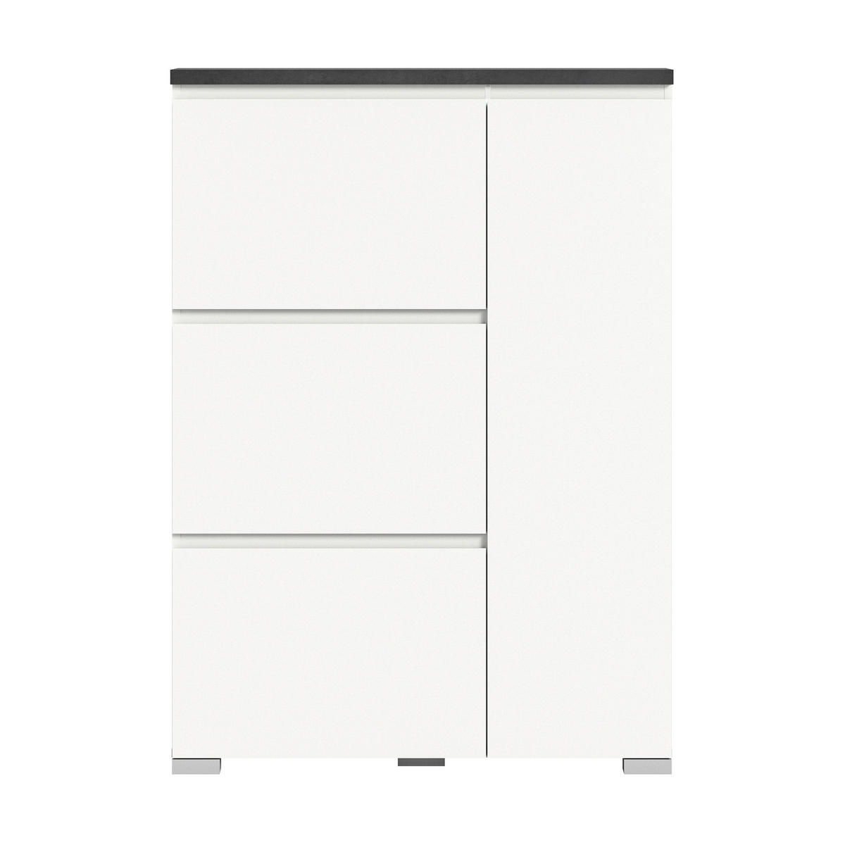 SCHUHSCHRANK Grau, Weiß  - Silberfarben/Weiß, MODERN, Holzwerkstoff (95/133/18cm)