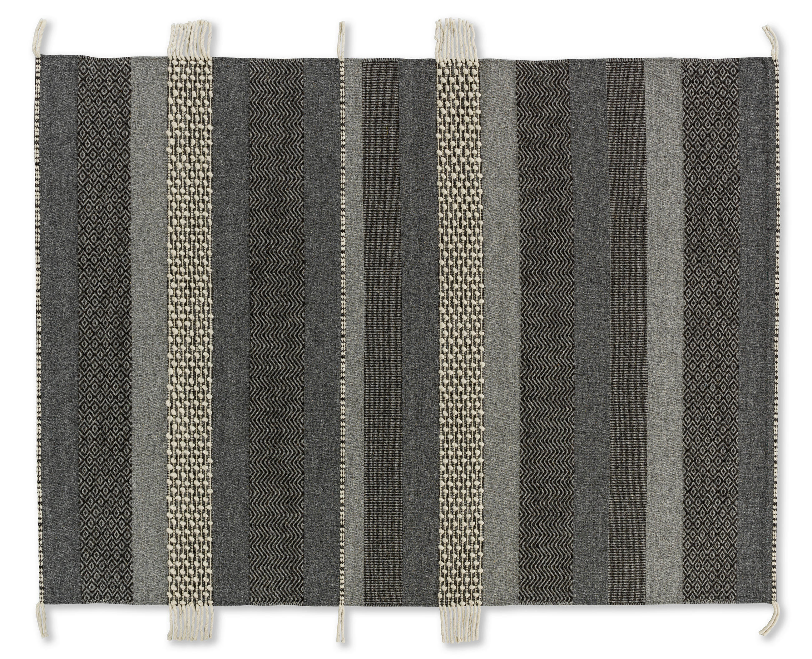 HANDWEBTEPPICH 170/240 cm Botana Dunkelgrau, Beige  - Dunkelgrau/Beige, Design, Textil (170/240cm) - Schöner Wohnen