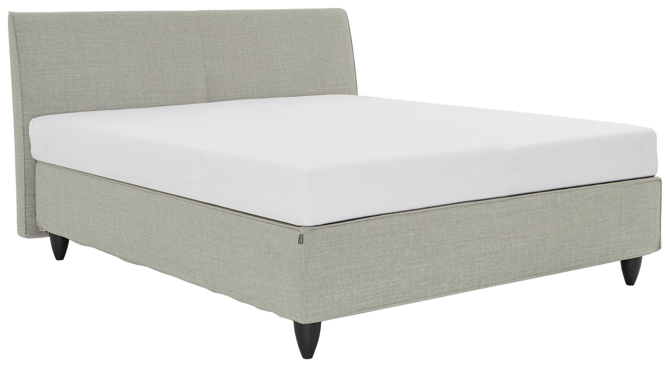 BOXSPRINGBETT 160/200 cm,  in Grau, gepolstertes Kopfteil, Matratzen, H2 + H3 = mittel + fest  - Schwarz/Grau, Design, Holzwerkstoff/Kunststoff (160/200cm) - RUF Betten
