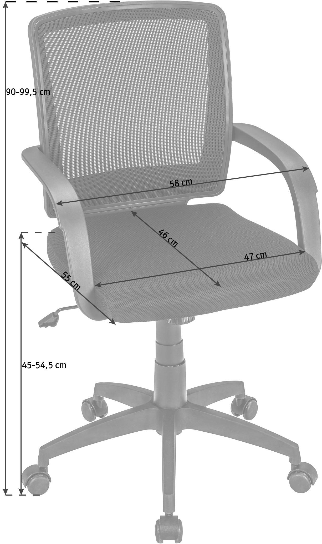 OKRETNA STOLICA ZA MLADE crna metal, plastika, tekstil - crna, Basics, metal/tekstil (58/90-99,5/55cm) - Boxxx