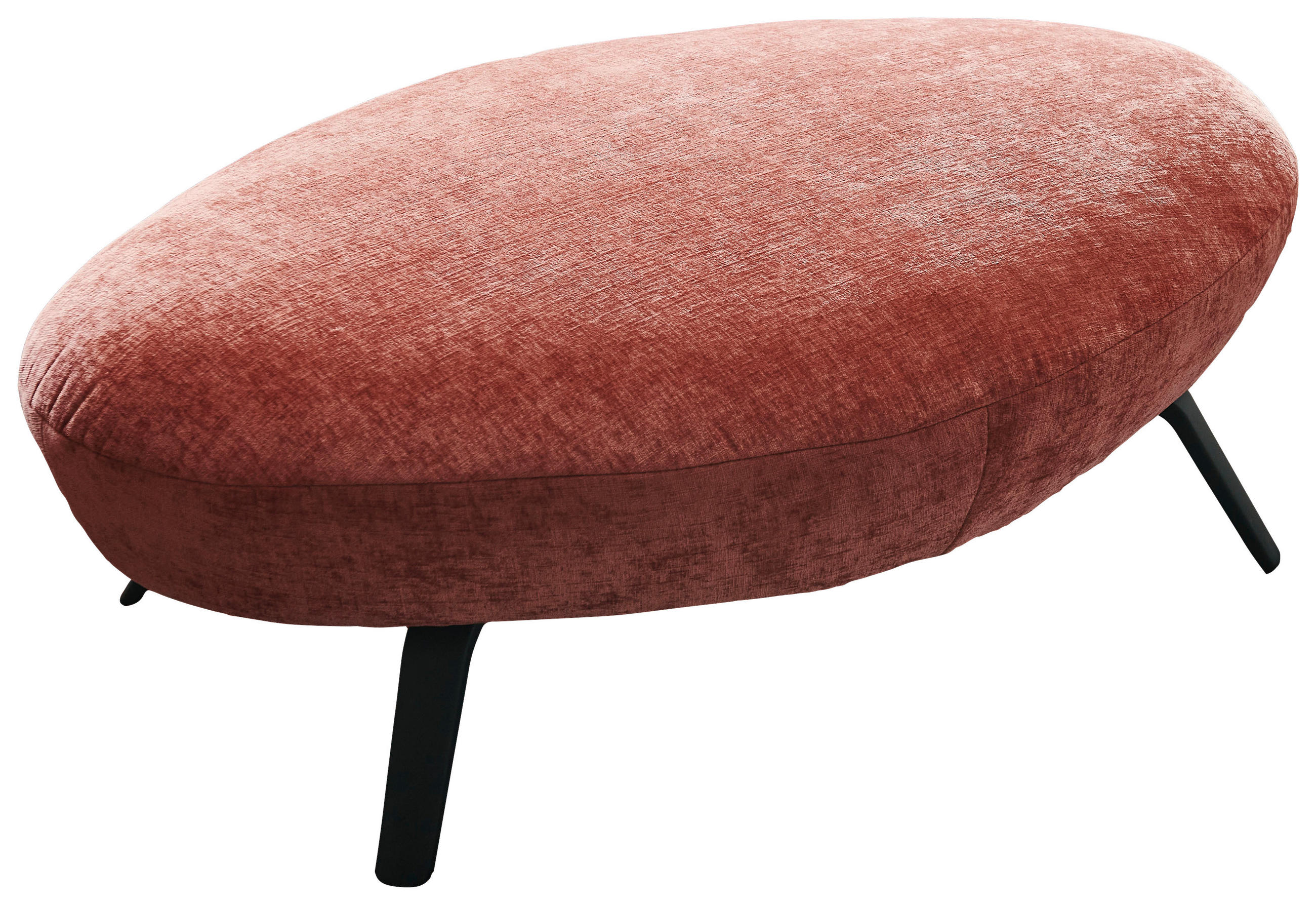 HOCKER Flachgewebe Rot  - Rot/Schwarz, Design, Textil/Metall (117/43/78cm) - Moderano