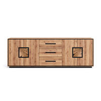 SIDEBOARD  227,00/77/40 cm 3 Schublade(n)  - Wildeiche/Schwarz, Basics, Holz (227,00/77/40cm) - Livetastic