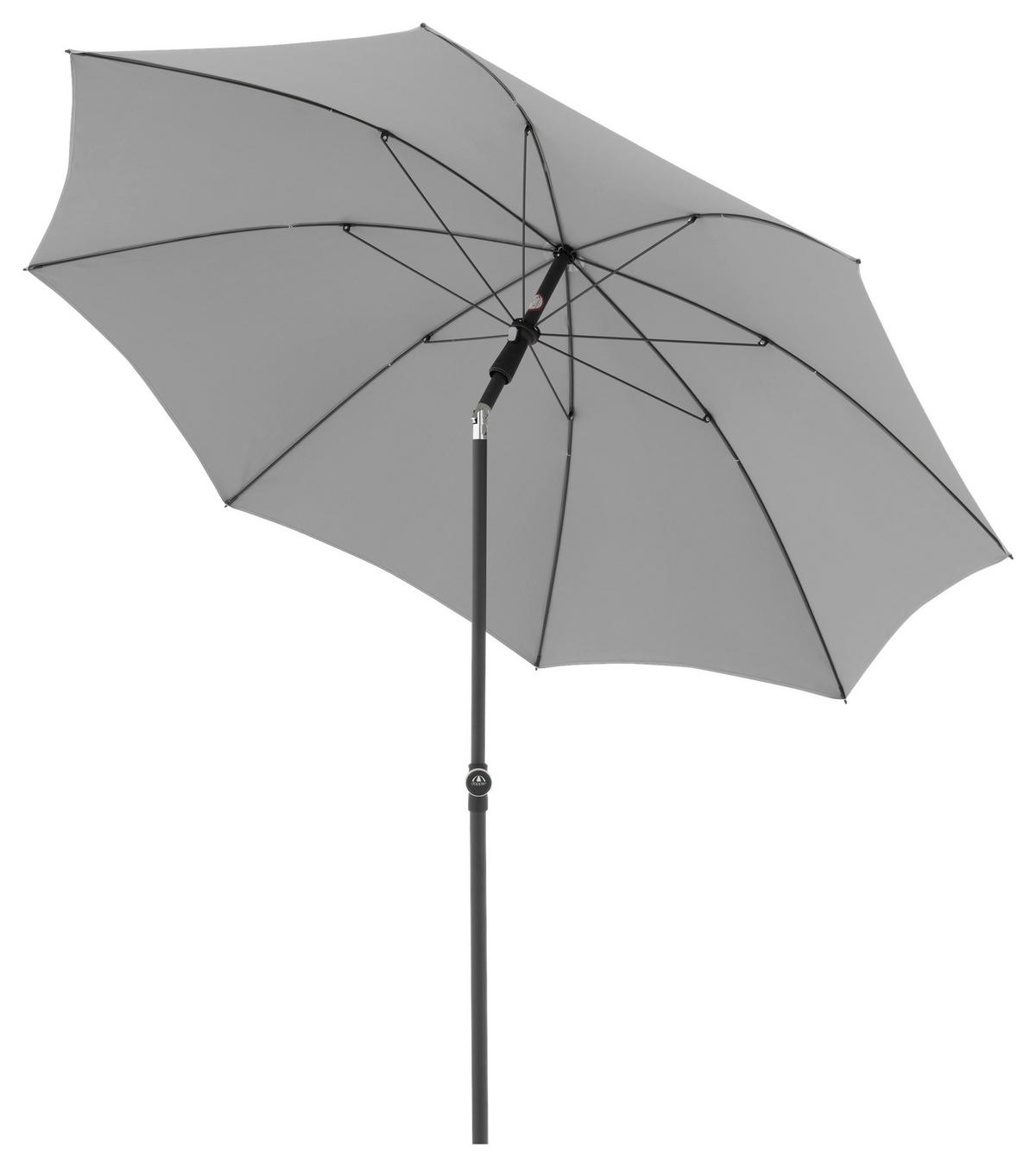 SONNENSCHIRM 210 cm Hellgrau  - Hellgrau/Schwarz, Design, Textil/Metall (210/210cm) - Doppler