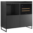 SIDEBOARD Mosel Weinschrank 125/120/58 cm  - Schwarz, KONVENTIONELL, Holzwerkstoff/Metall (125/120/58cm) - Carryhome