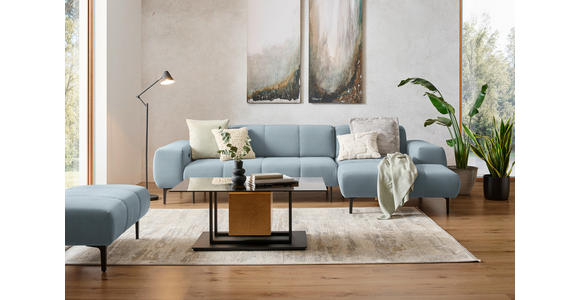 ECKSOFA in Chenille Pastellblau 311/167 cm - Pastellblau/Schwarz, Design, Textil/Metall (311/167cm) - Xora