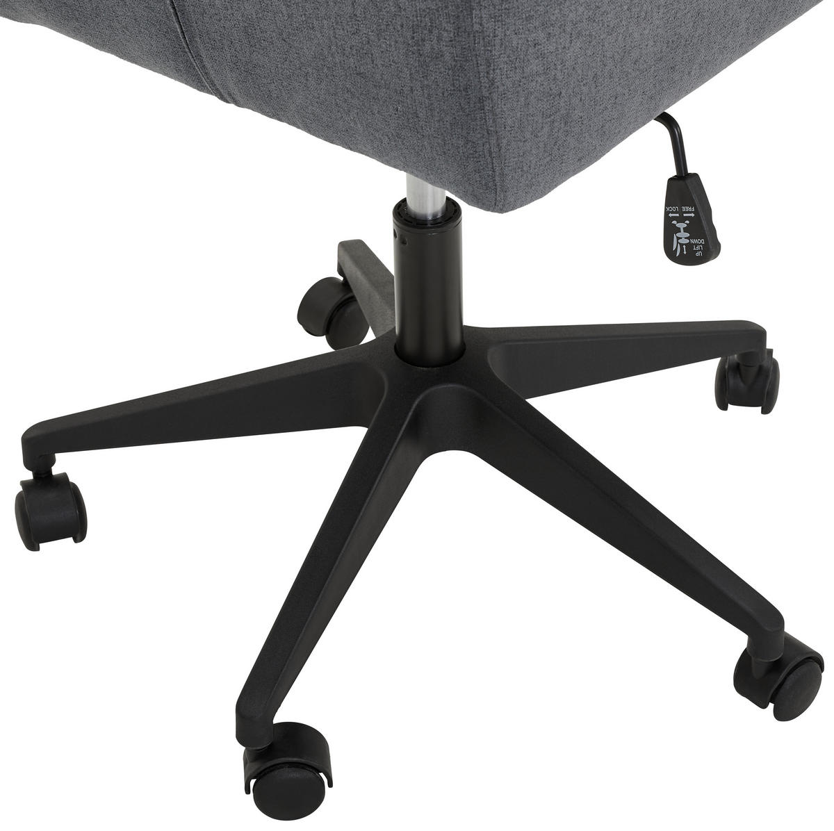 SCAUN ROTATIV  microfibră negru, gri  - negru/gri, Modern, plastic/textil (60/79-90/63cm) - Livetastic