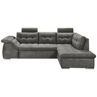 ECKSOFA in Mikrovelours Anthrazit  - Anthrazit, Konventionell, Holzwerkstoff/Kunststoff (283/193cm) - MID.YOU