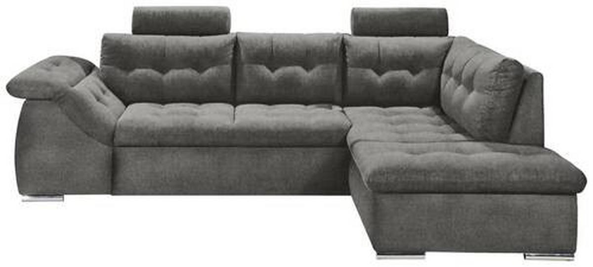 ECKSOFA in Mikrovelours Anthrazit  - Anthrazit, Konventionell, Holzwerkstoff/Kunststoff (283/193cm) - MID.YOU