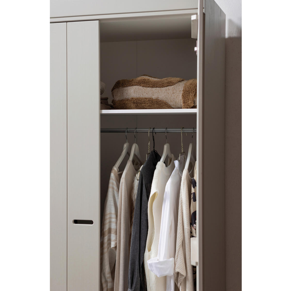 DREHTÜRENSCHRANK 94/195/53 cm,  in Grau, 2-türig  - Grau, Basics, Holz (94/195/53cm) - MID.YOU