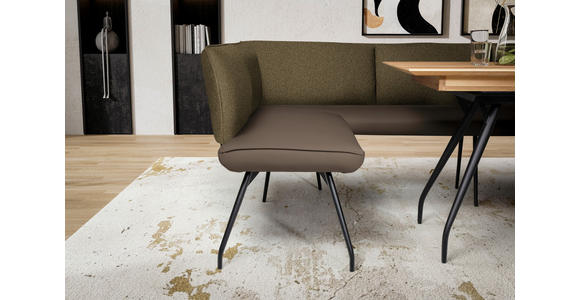 ECKBANK 225/165 cm  in Braun  - Schwarz/Braun, Design, Textil/Metall (225/165cm) - Moderano