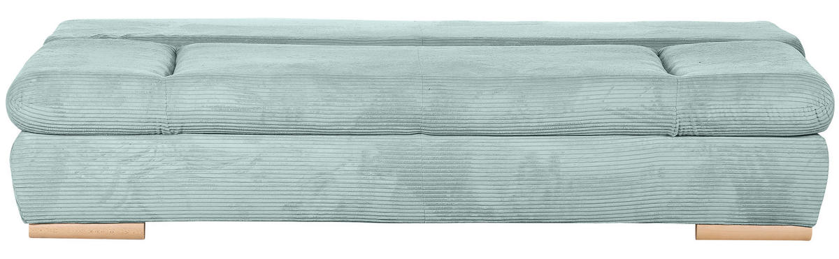 SCHLAFSOFA  mit Rücken echt, Liegefunktion Cord Mintgrün  - Naturfarben/Mintgrün, KONVENTIONELL, Holz/Textil (200/75/92cm) - home24