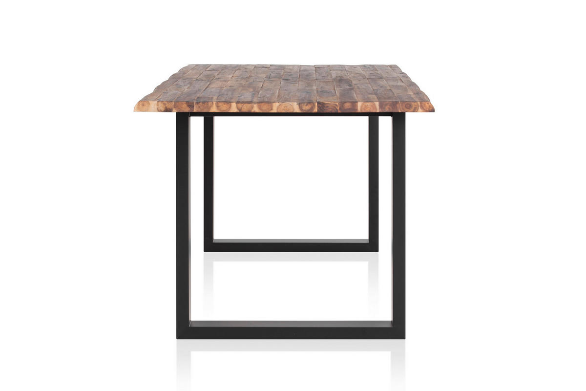 ESSTISCH in Holz 180/90/75 cm   - Schwarz/Naturfarben, MODERN, Holz/Metall (180/90/75cm) - Livetastic