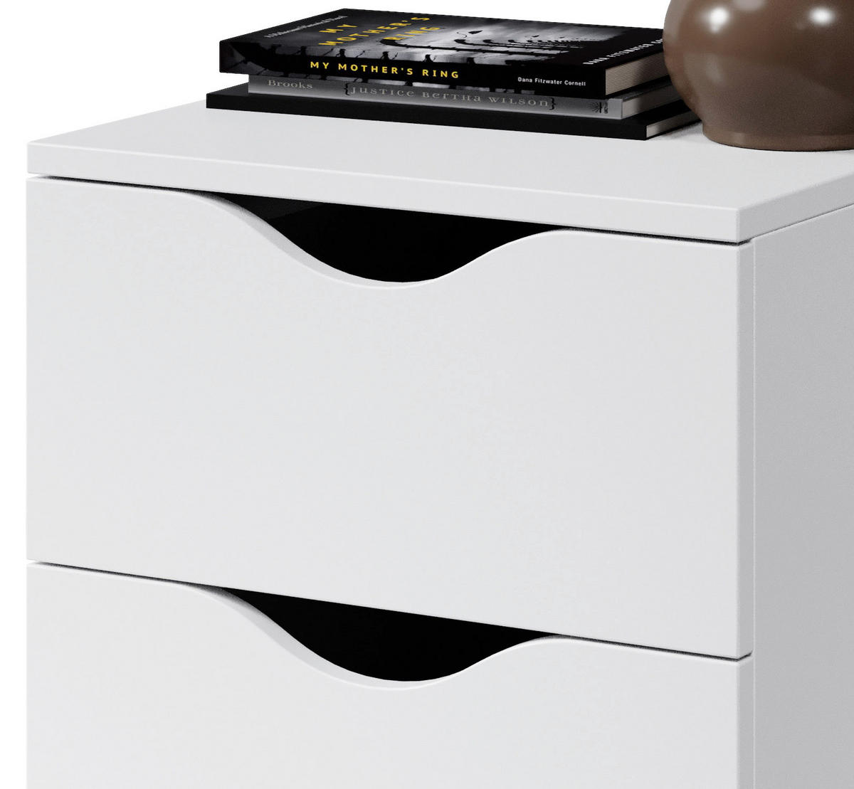 SÄNGBORD i vit  - vit/svart, Basics, trämaterial/plast (40/45/42cm) - Best Price