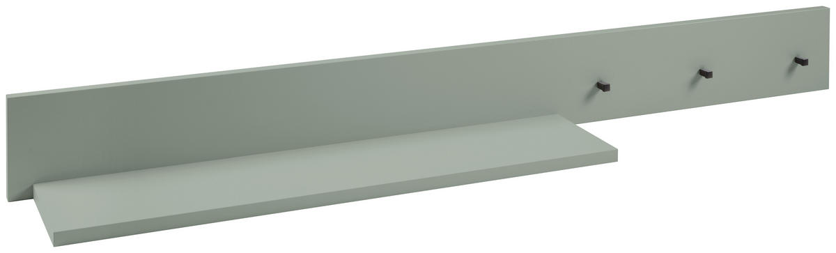 POLICA ZIDNA  MIA  - zelena/antracit, Basics, drvni materijal/metal (136/14/20cm) - Jimmylee