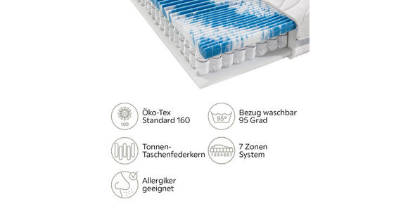 GEL-TASCHENFEDERKERNMATRATZE 120/200 cm  - Weiß, Basics, Textil (120/200cm) - Sleeptex