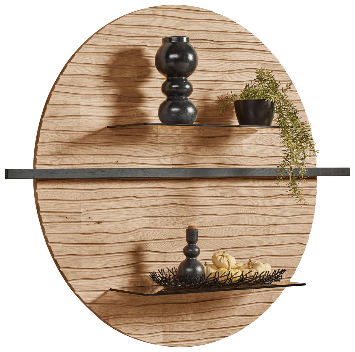 WANDPANEEL Eichefarben  116/96/22 cm  - Eichefarben, Natur, Glas/Holz (116/96/22cm) - Valnatura