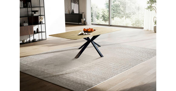 ESSTISCH Schwarz, Eichefarben rechteckig  in verschiedenen Größen erhältlich, Variantenauswahl  - Eichefarben/Schwarz, LIFESTYLE, Holz/Metall (160/90/75cm) - Linea Natura