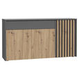 SIDEBOARD Grau, Eiche Artisan  164,2/87,9/42 cm  - Eiche Artisan/Grau, Trend, Holzwerkstoff (164,2/87,9/42cm) - Carryhome