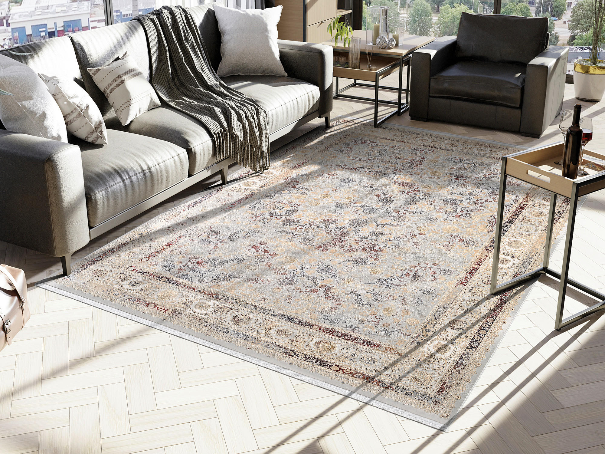 WEBTEPPICH 67/130 cm Krypton Grau, Multicolor  - Multicolor/Grau, Design, Textil (67/130cm) - Dieter Knoll