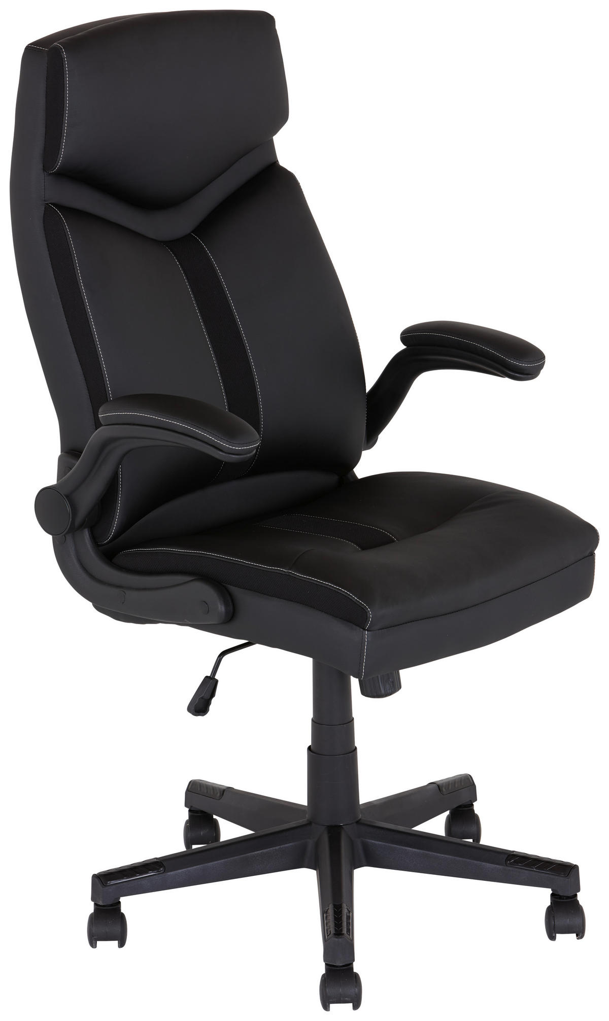 VRTLJIVI STOL kovina, umetna masa, tekstil črna  - črna/siva, Moderno, kovina/umetna masa (66/118cm) - MID.YOU